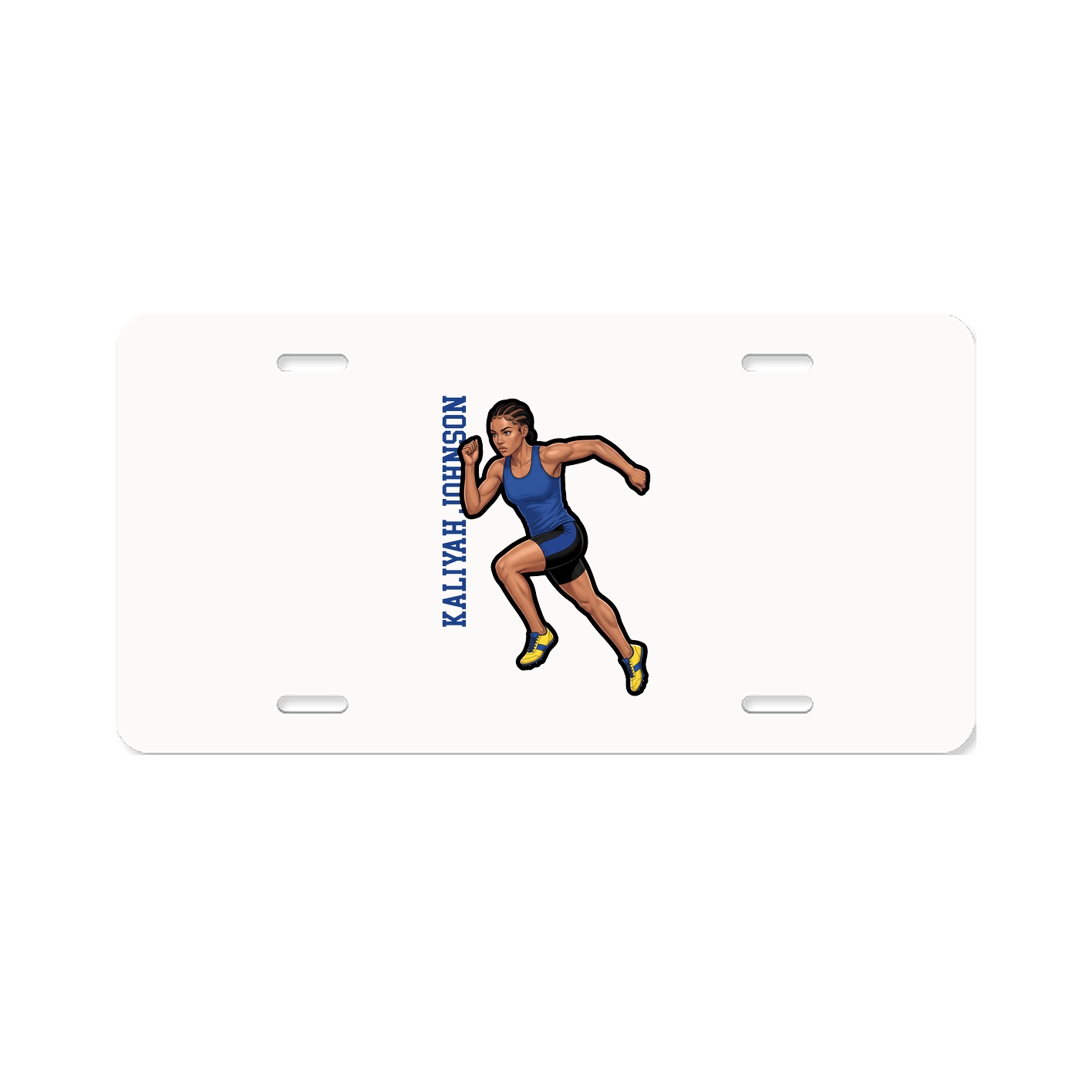 License Plate — Name Vertical in Classic