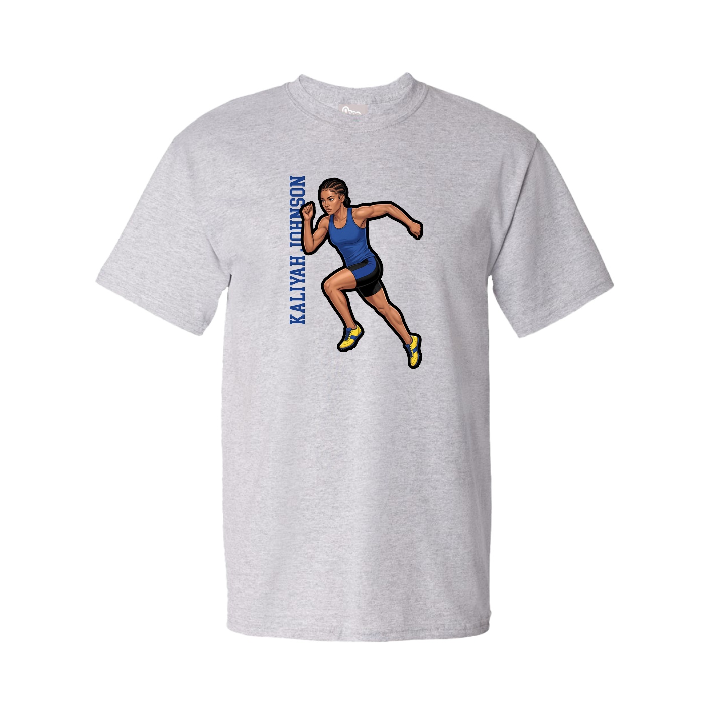 Tee — Name Vertical in Grey