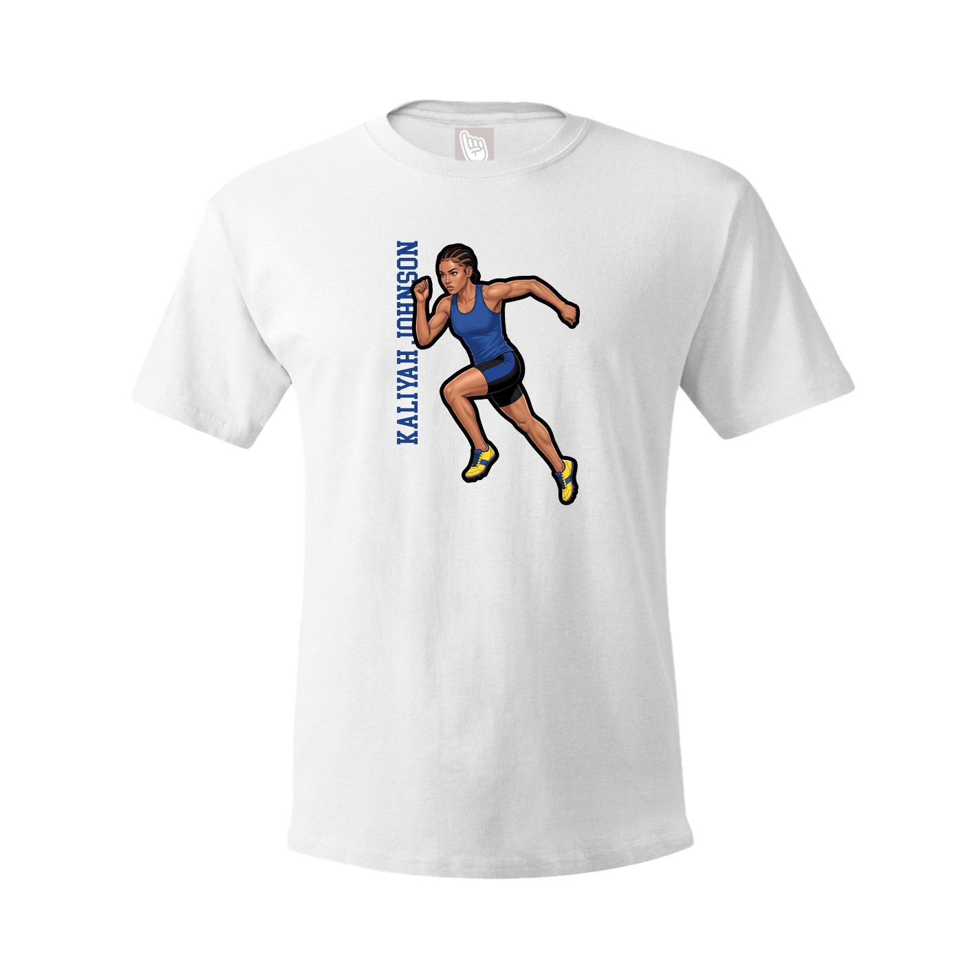 Youth Tee — Name Vertical in White