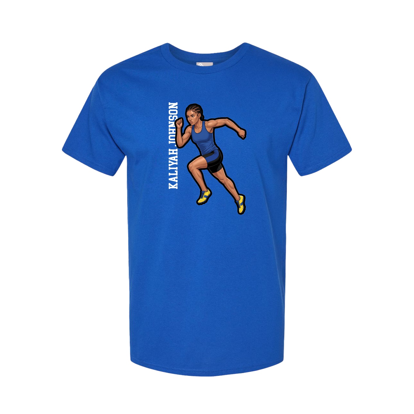Youth Tee — Name Vertical in Royal