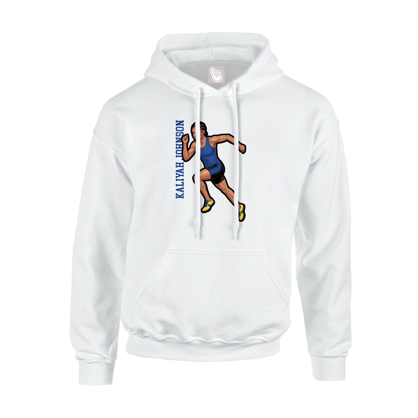 Youth Hoodie — Name Vertical in White