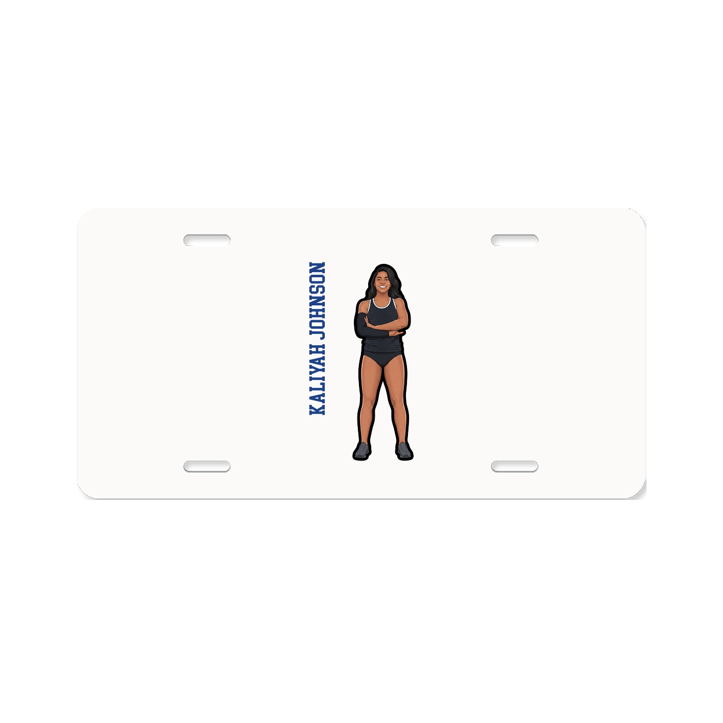 License Plate — Name Vertical in Classic