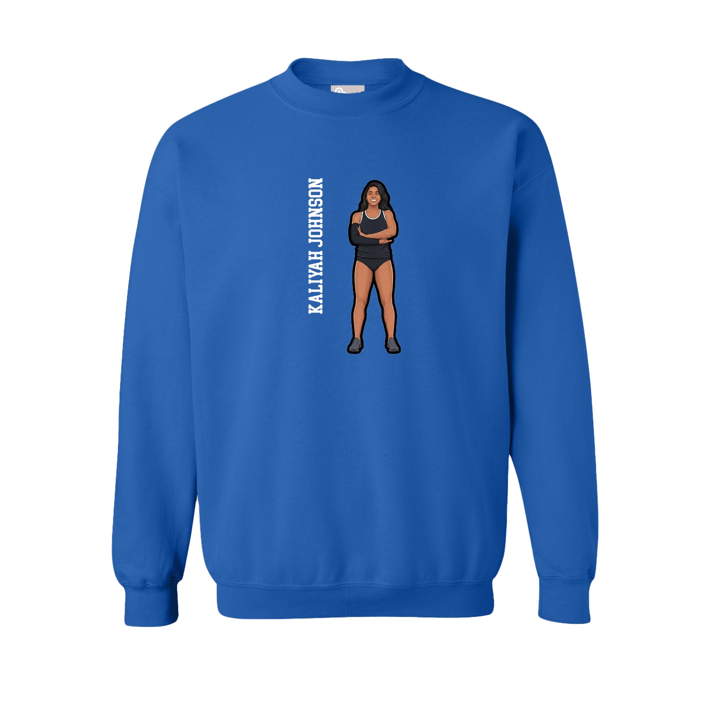 Fleece Crew — Name Vertical in Royal