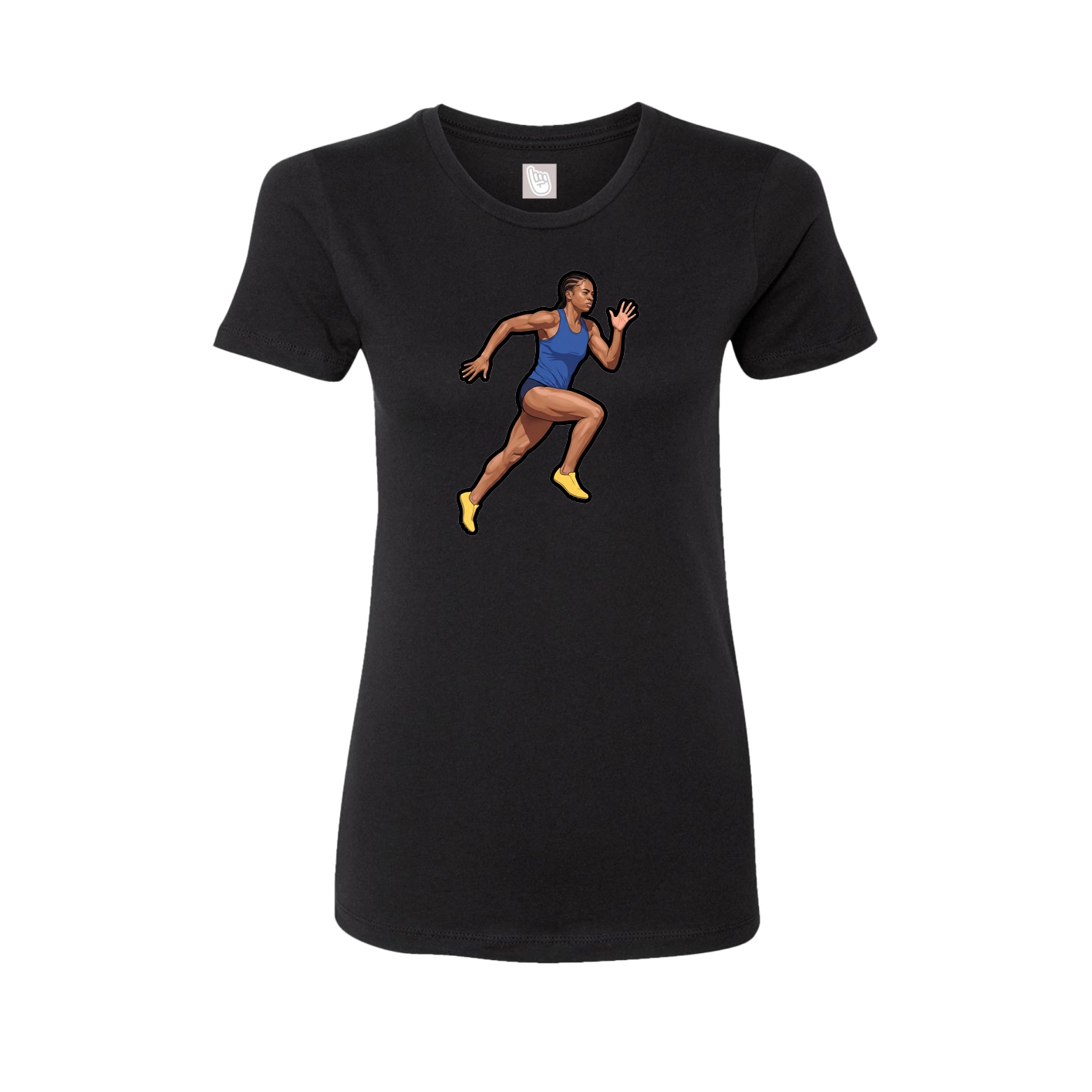 Fitted Women's Tee — Name Vertical in Black