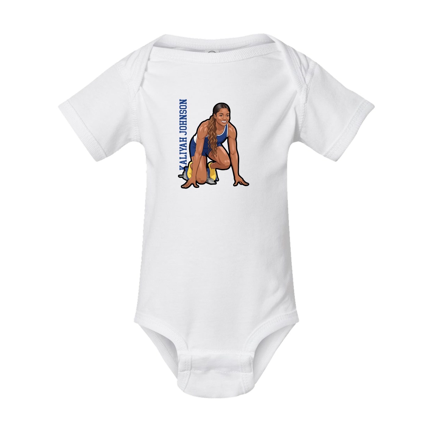 Baby Onesie — Name Vertical in White