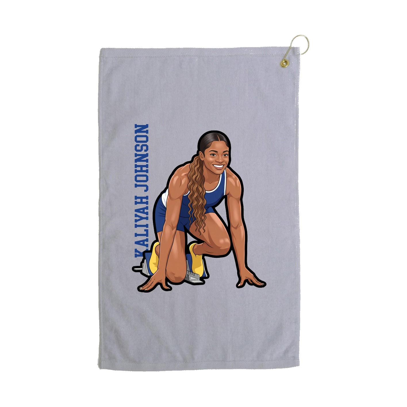 Golf Towel — Name Vertical in Grey