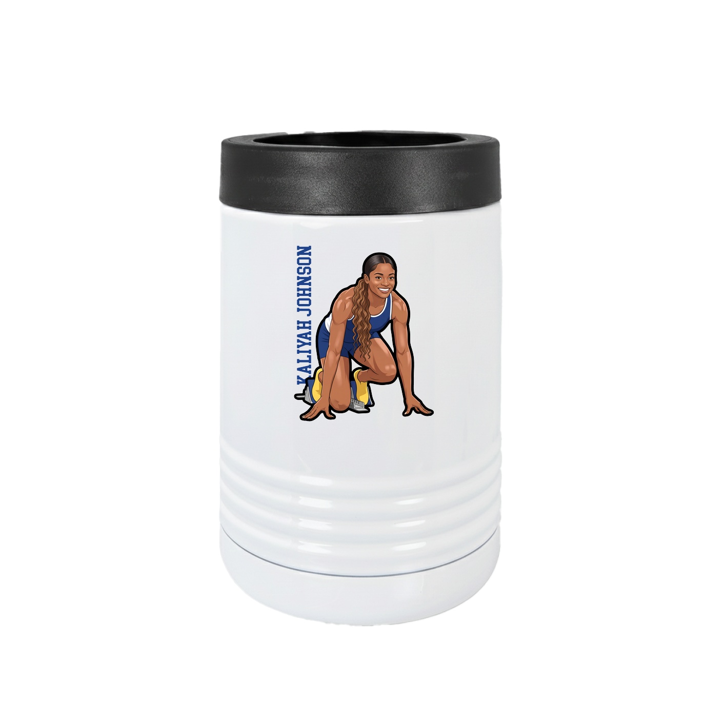 Beverage Holder — Name Vertical in White
