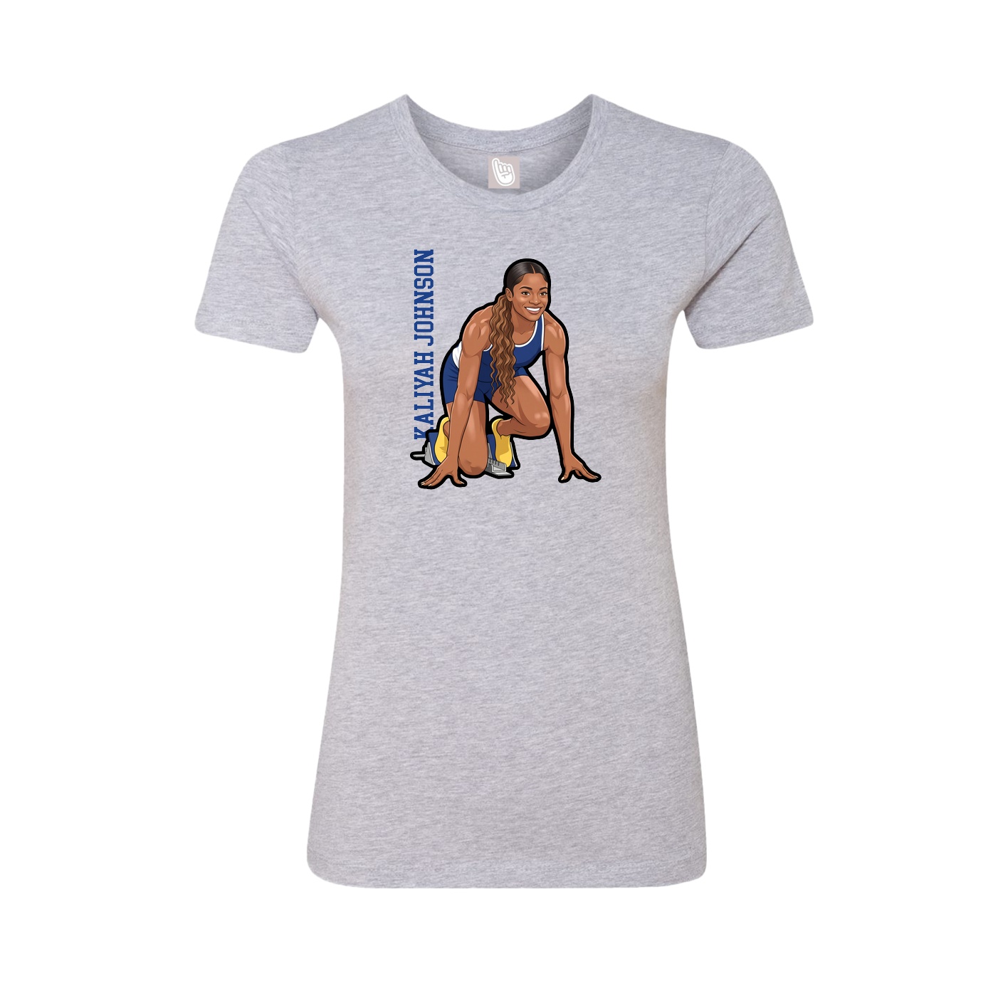 Womens Tee — Name Vertical in Grey