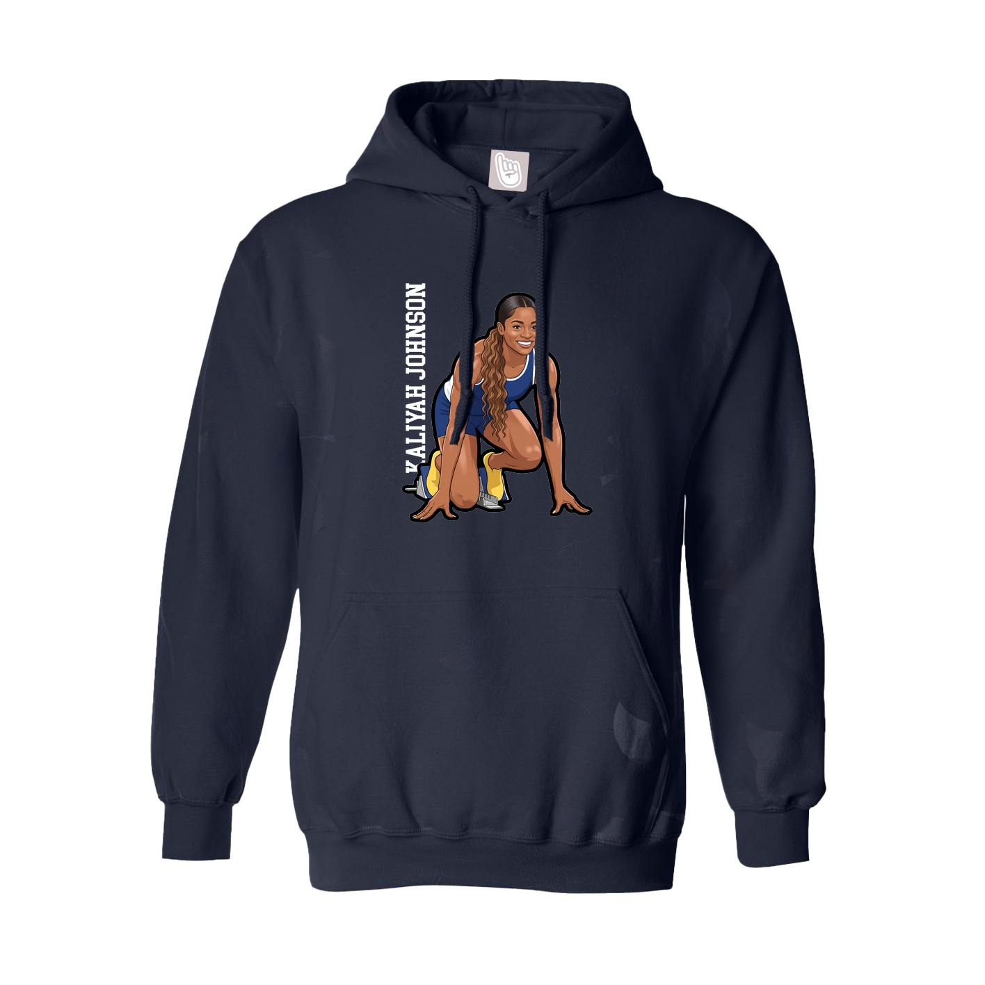 Hoodie — Name Vertical in Navy