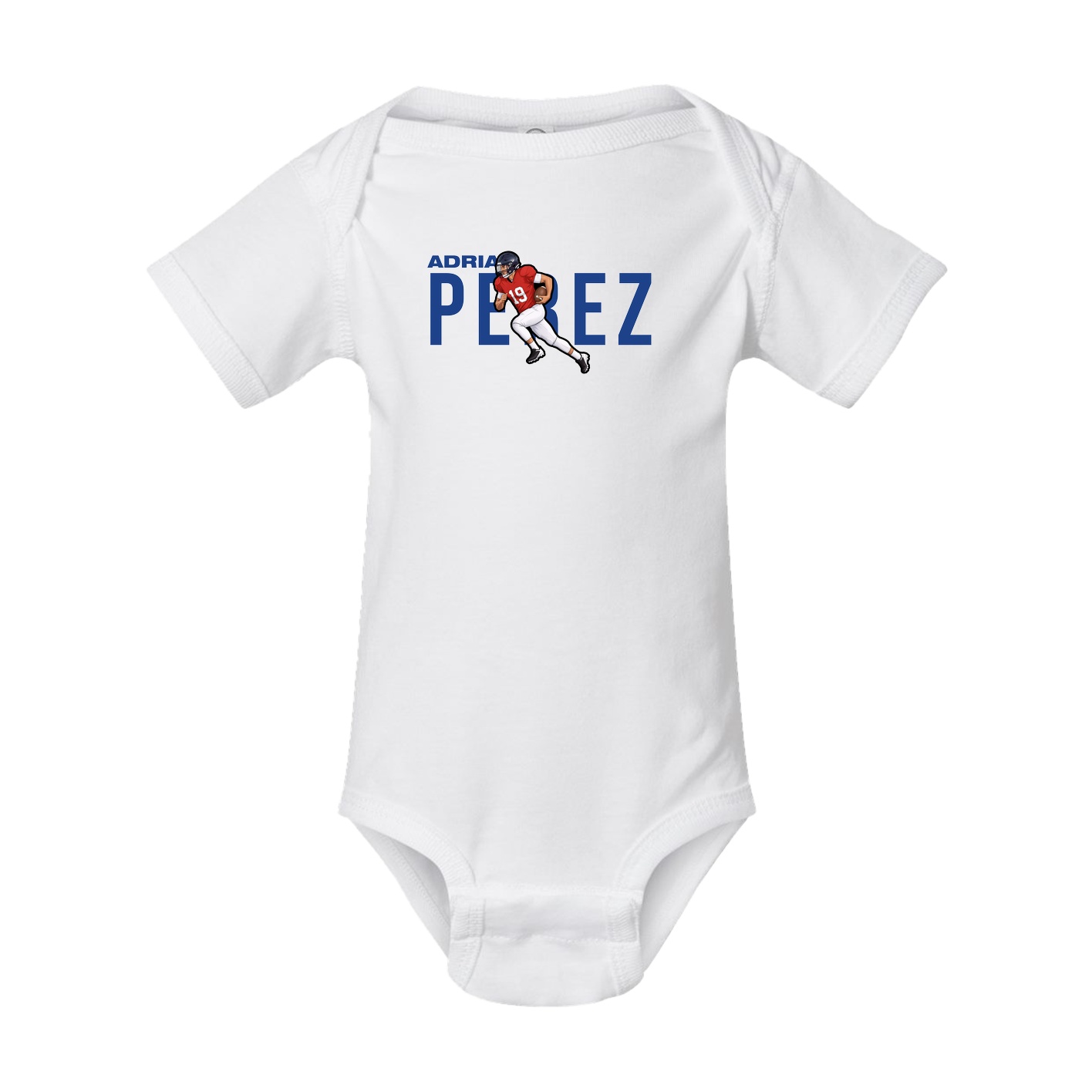 Baby Onesie — Player Name in White