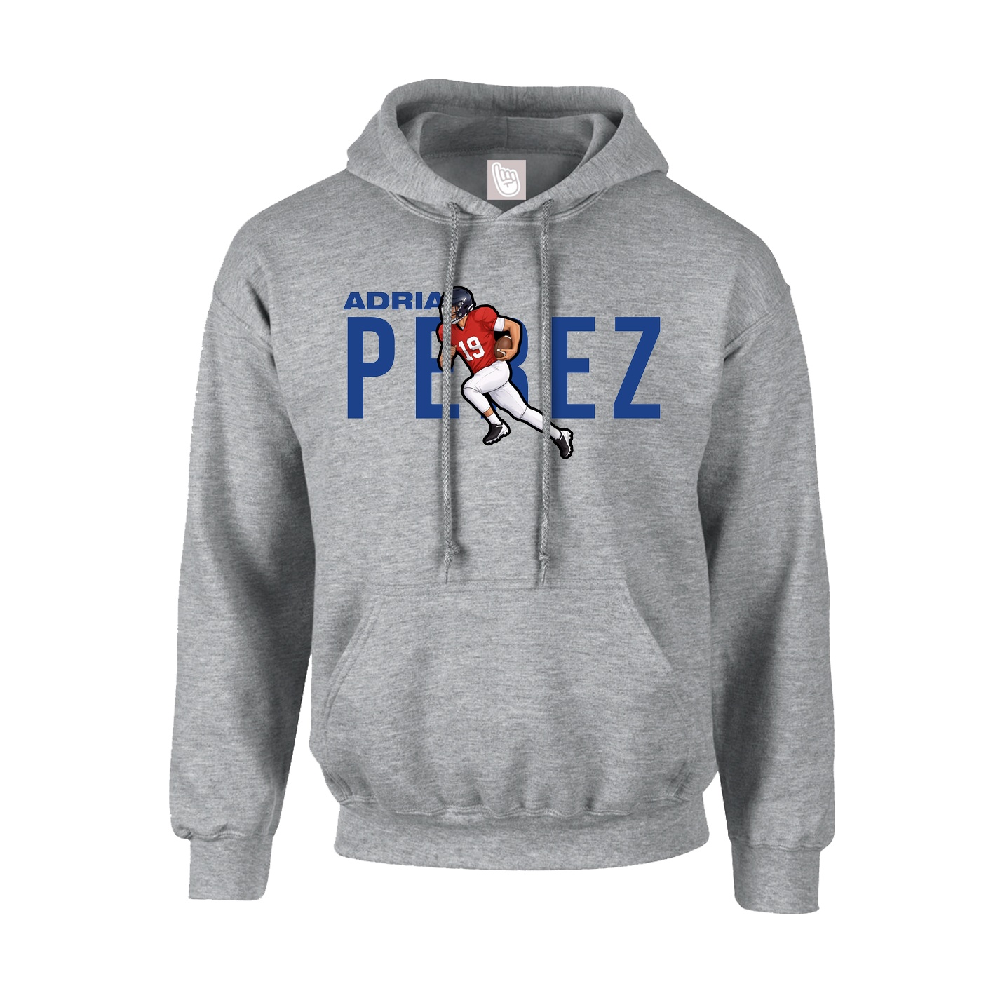 Hoodie — Player Name in Grey
