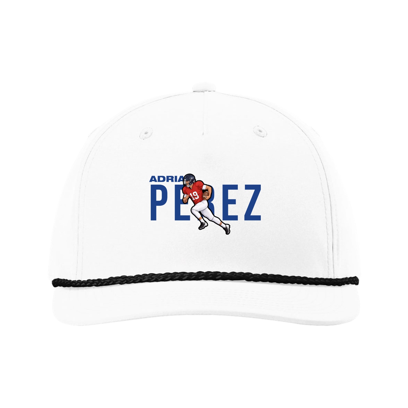 Five-Panel Classic Rope Cap — Player Name in White