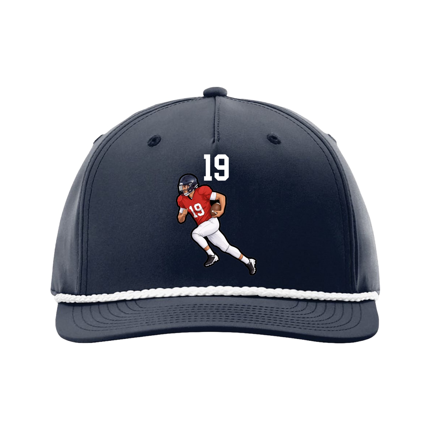 Five-Panel Classic Rope Cap — Number Top in Navy
