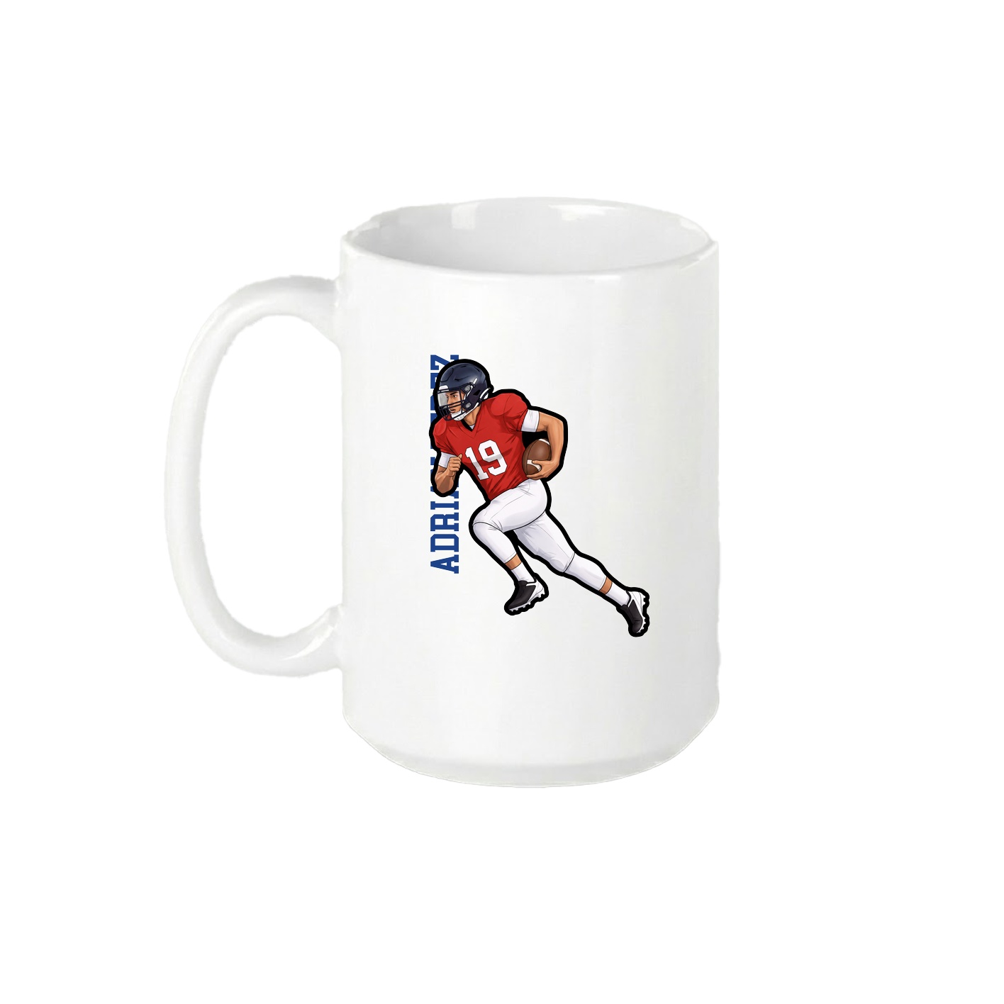 15oz Coffee Mug — Name Vertical in White