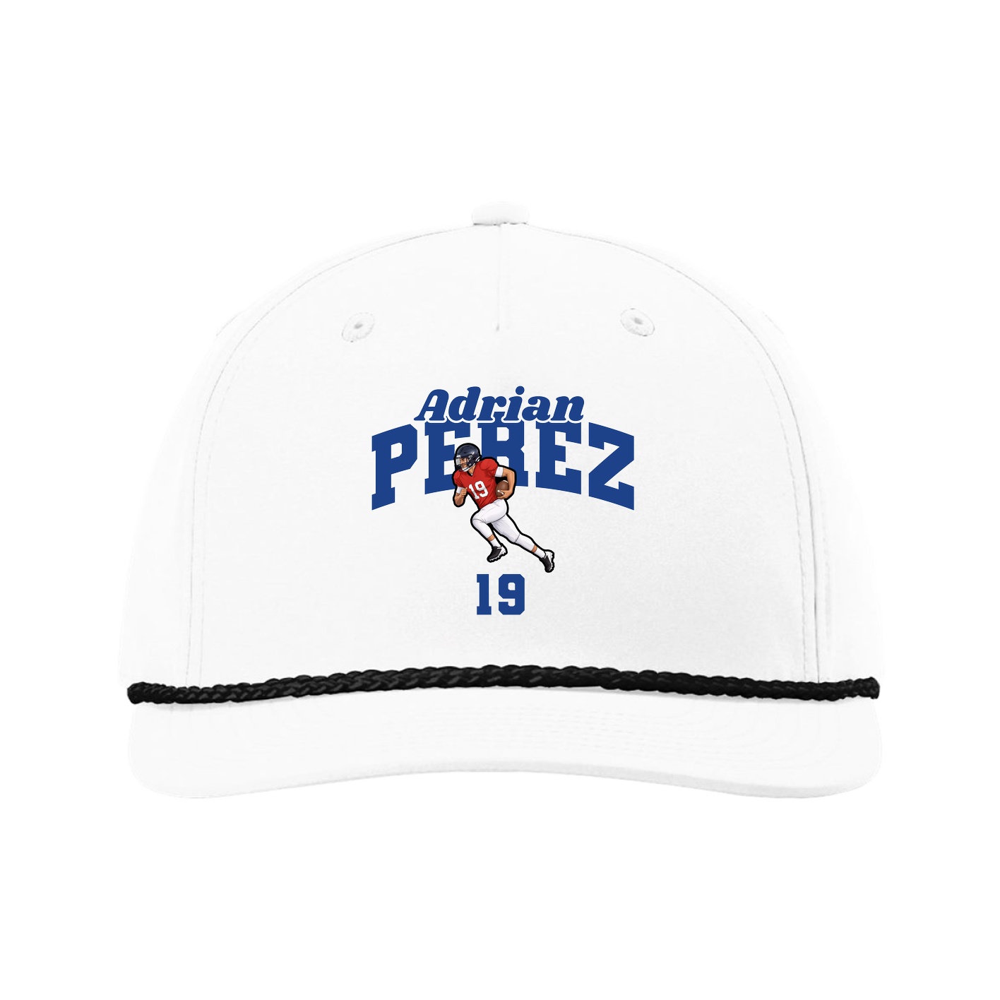 Five-Panel Classic Rope Cap — Signature Arch in White