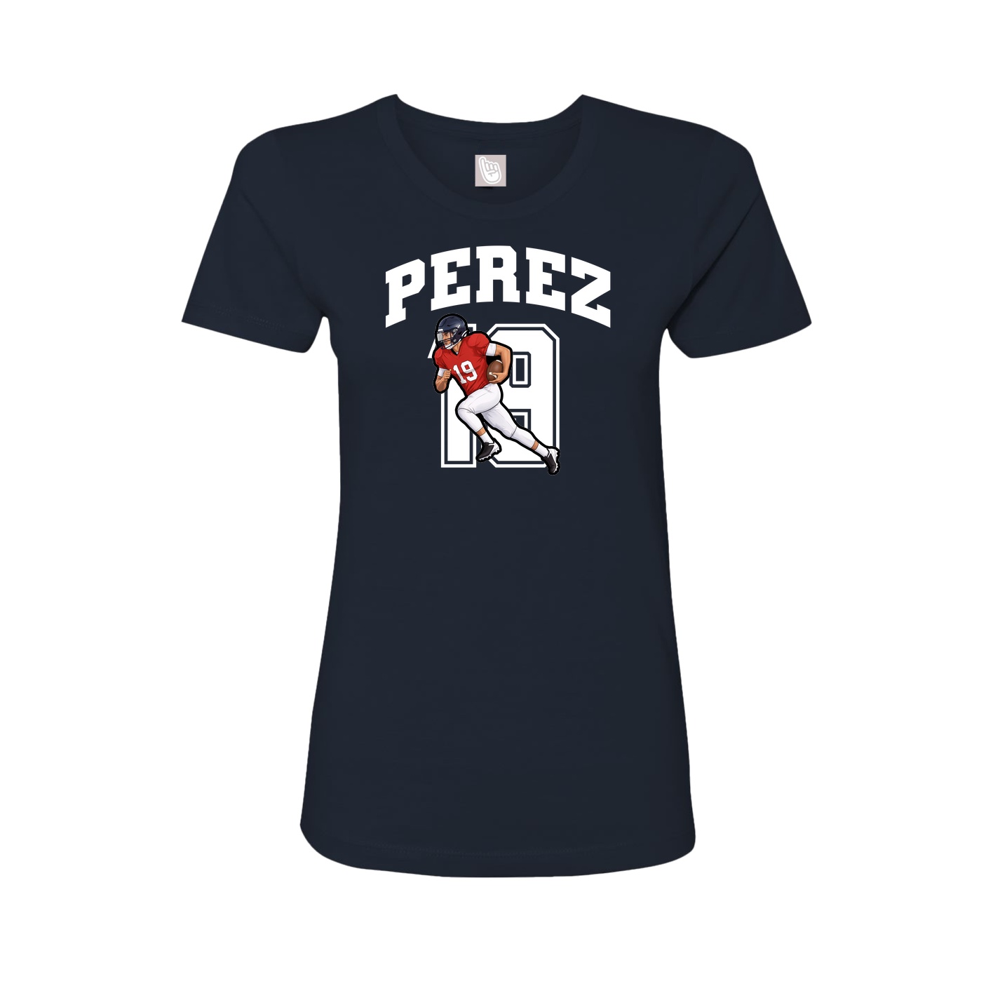 Fitted Women's Tee — Number in Navy
