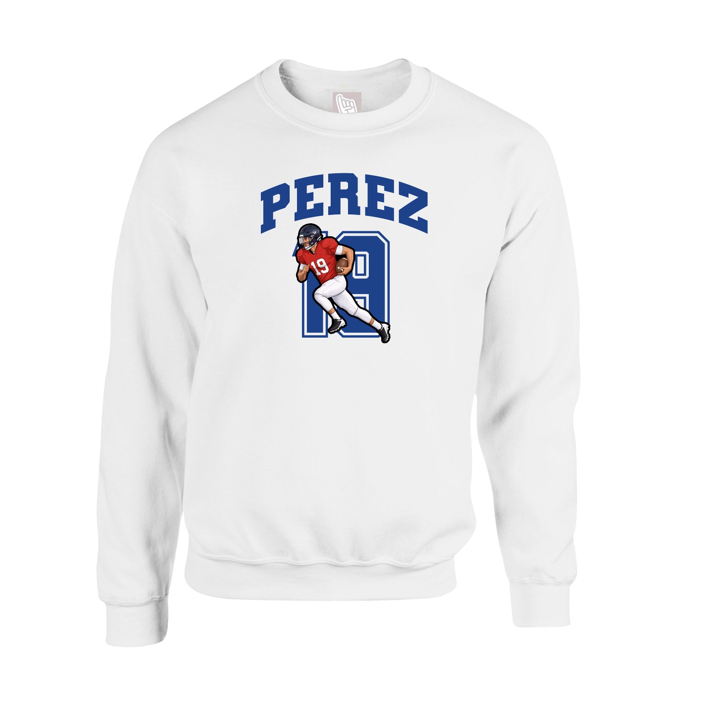 Fleece Crew — Number in White
