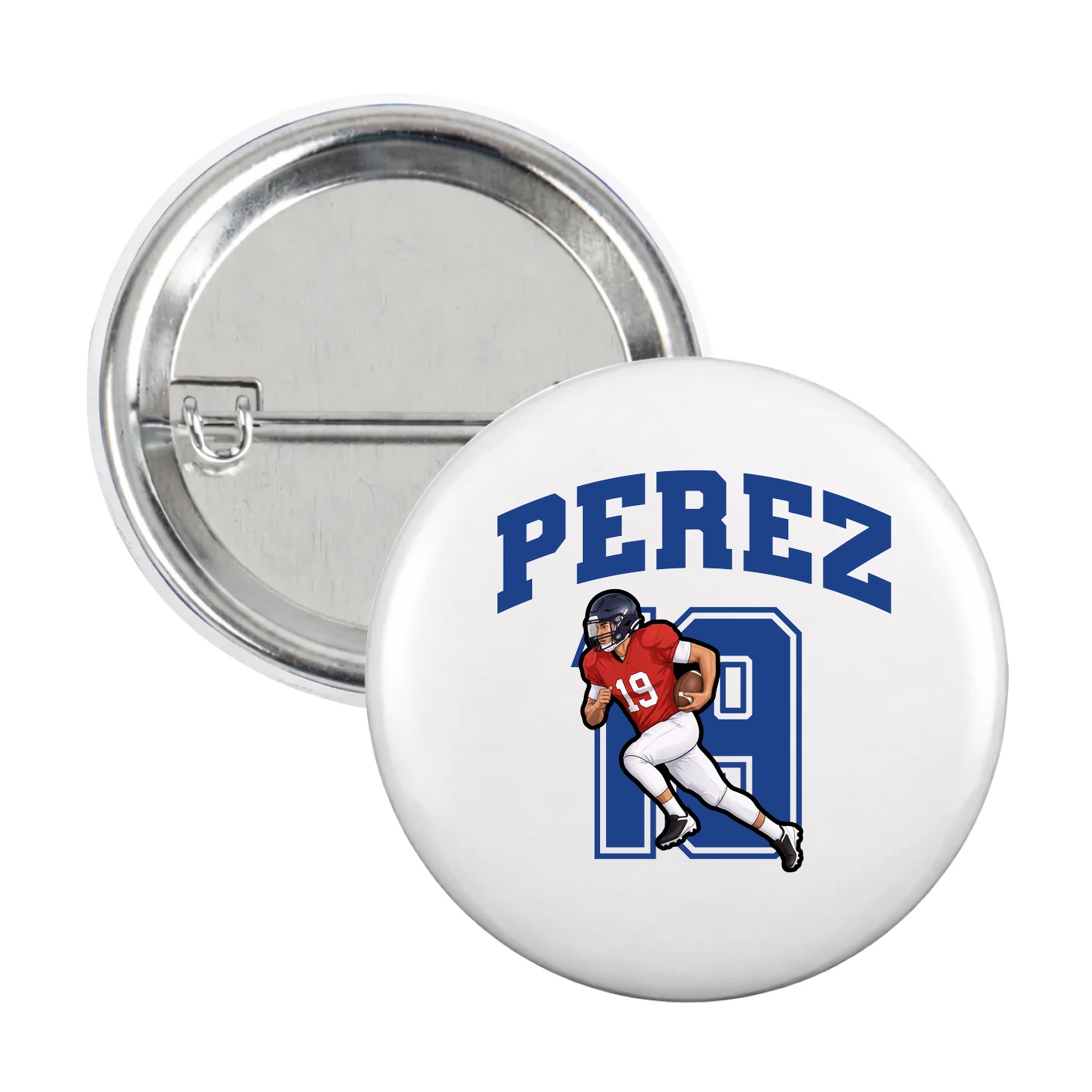 Game Day Button — Number in White