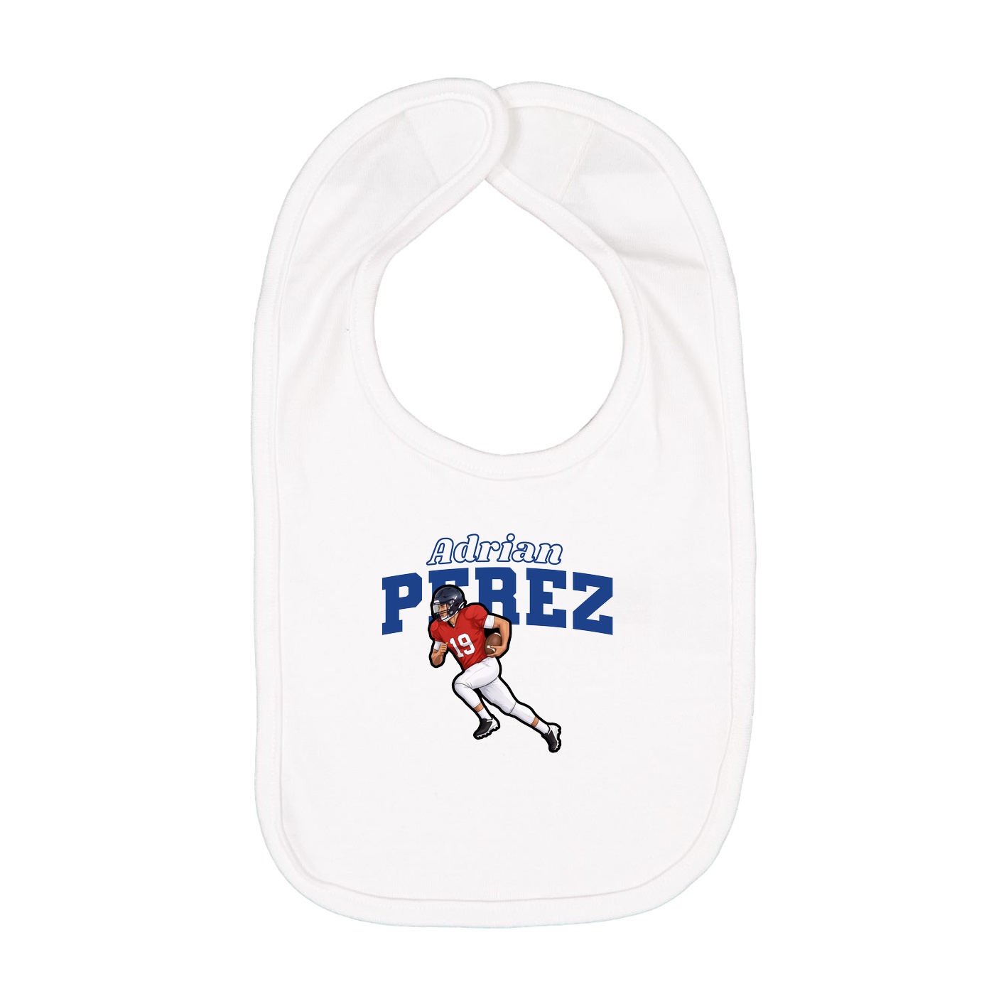 Infant Bib — Name Arch in White