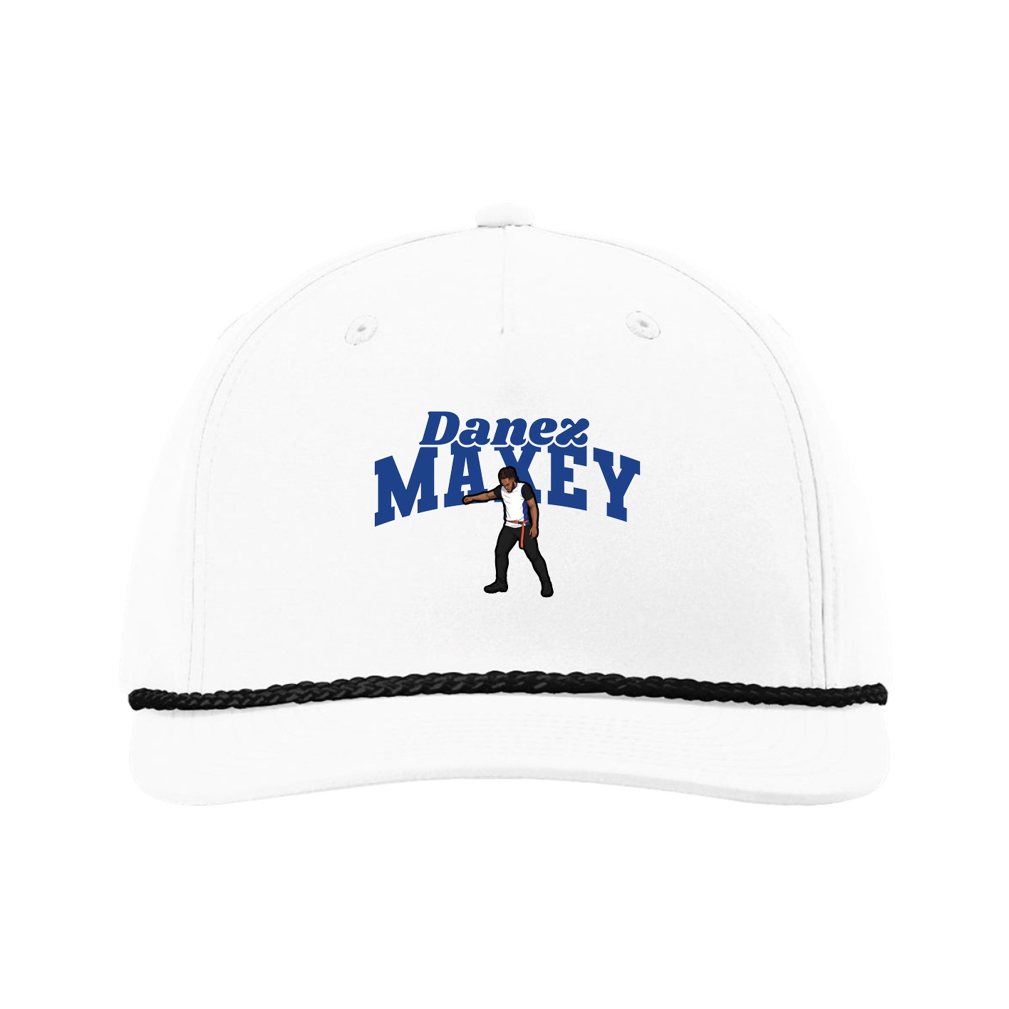 Five-Panel Classic Rope Cap — Signature Arch in White