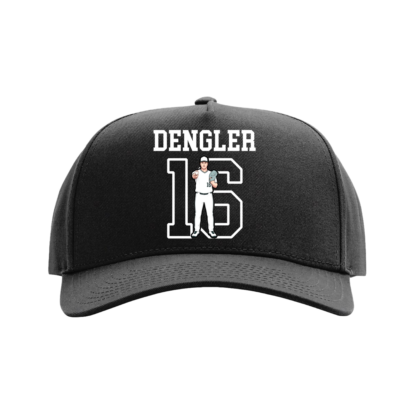 Full Fabric Five-Panel Champ Cap — Shirsey in Black