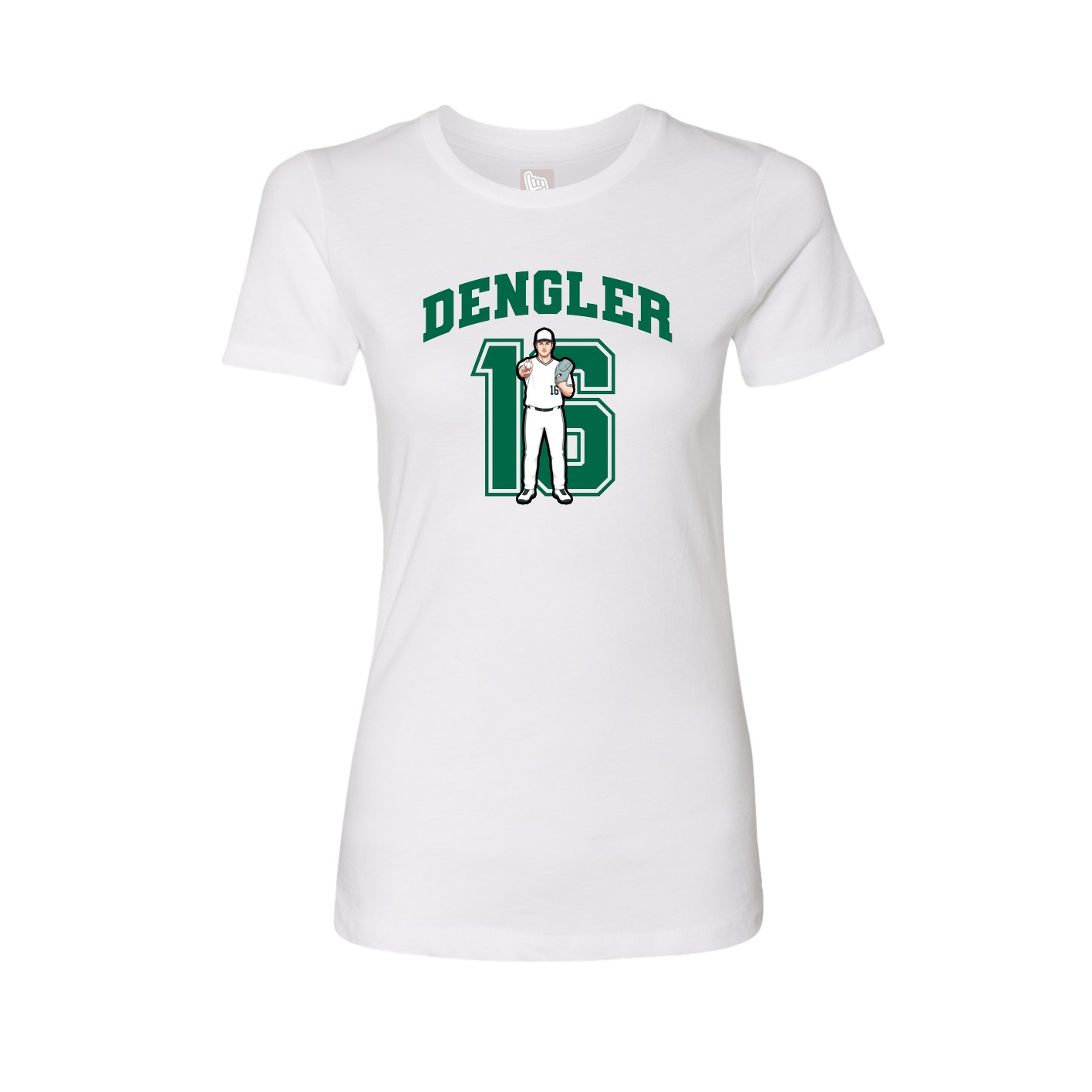 Fitted Women's Tee — Number in White