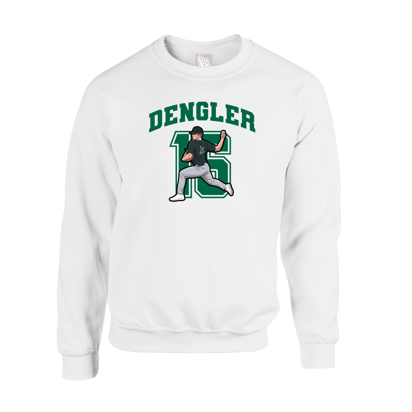 Fleece Crew — Number in White