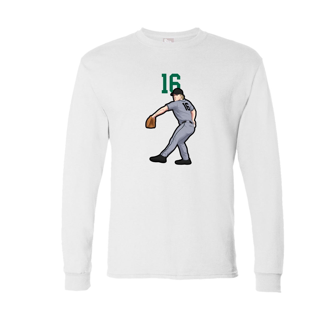 Long Sleeve Tee — Number Top in White