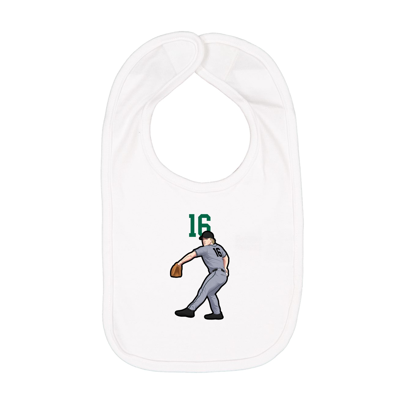 Infant Bib — Number Top in White