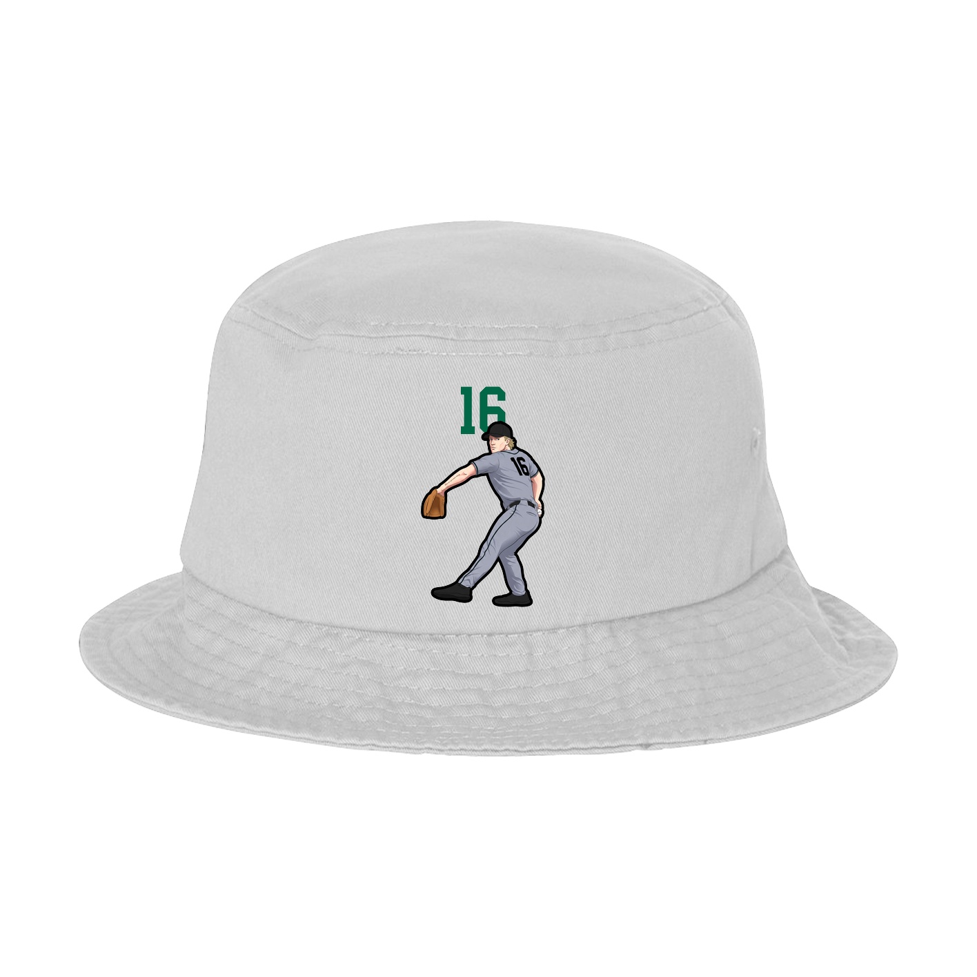Bucket Cap — Number Top in White