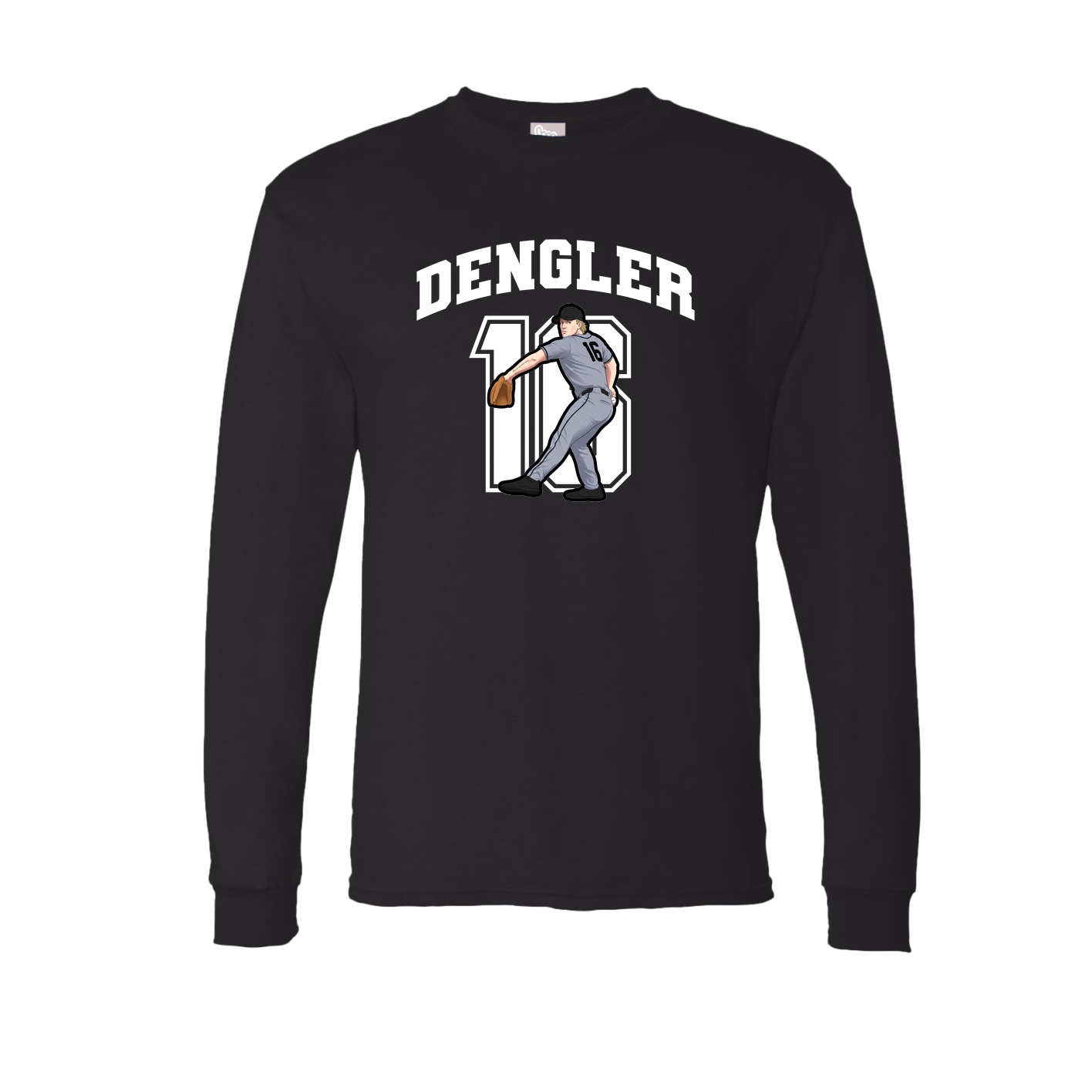 Long Sleeve Tee — Number in Black