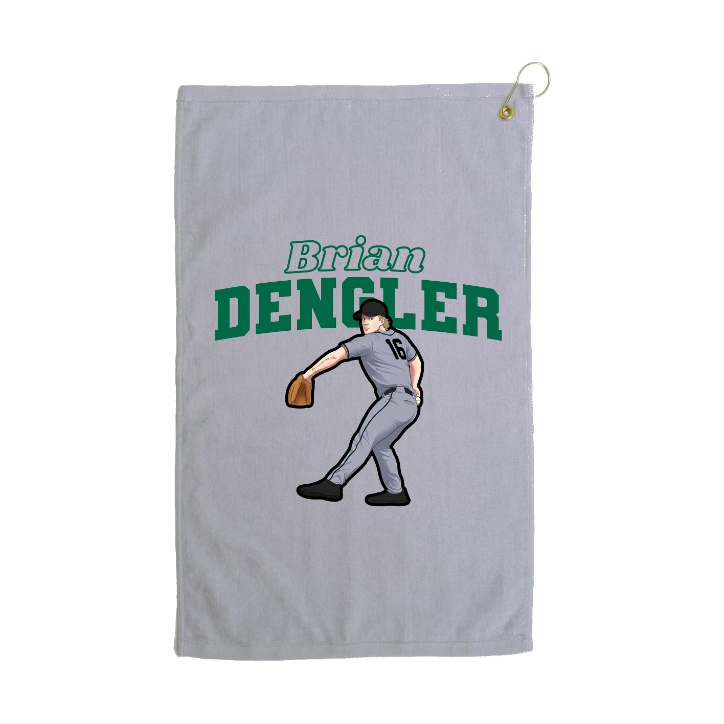 Golf Towel — Name Arch in Grey