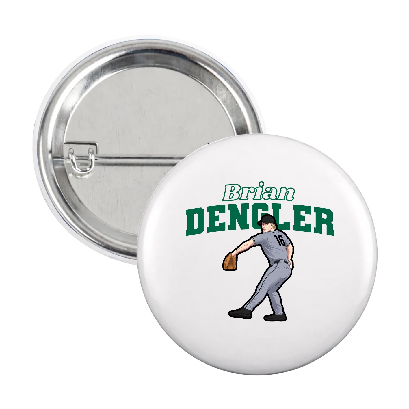 Game Day Button — Name Arch in White