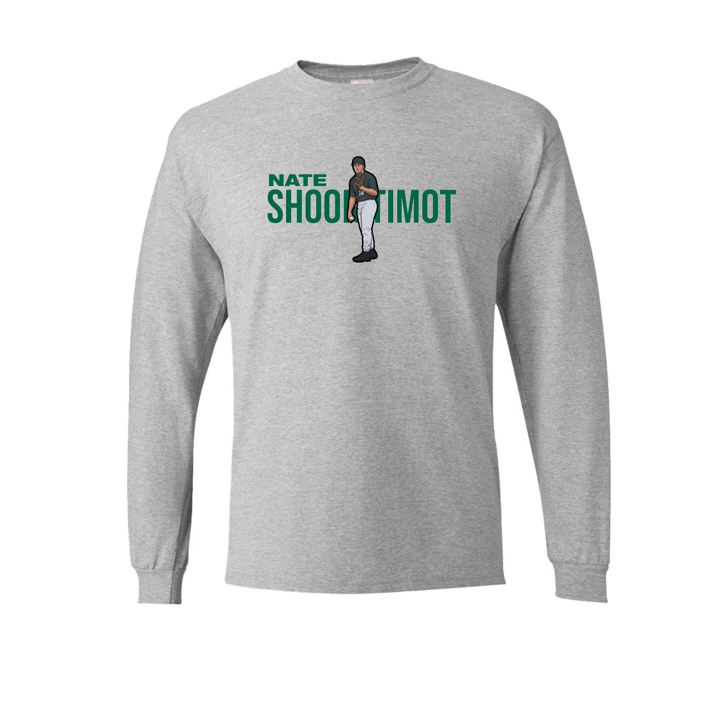 Long Sleeve Tee — Player Name in Grey