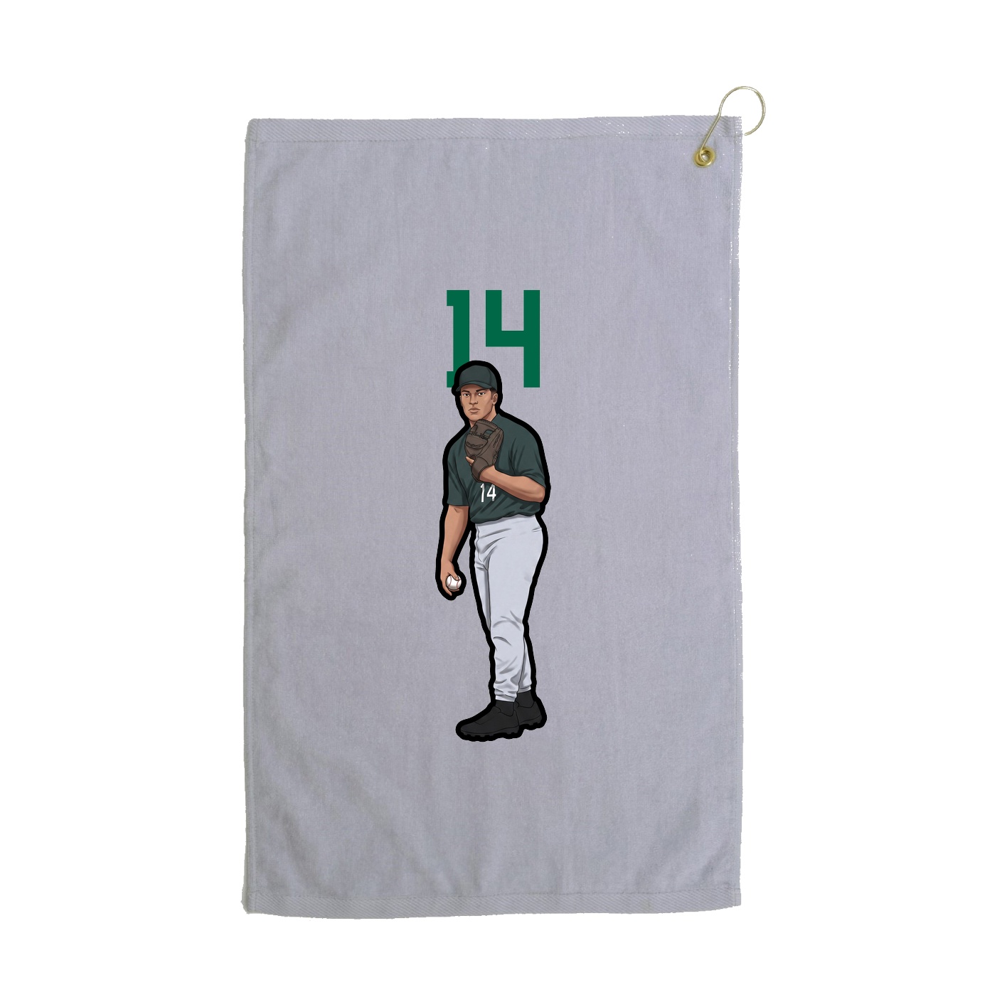 Golf Towel — Number Top in Grey