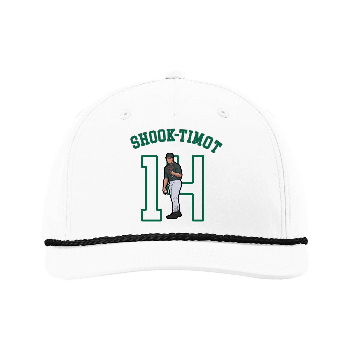 Five-Panel Classic Rope Cap — Shirsey Arch in White