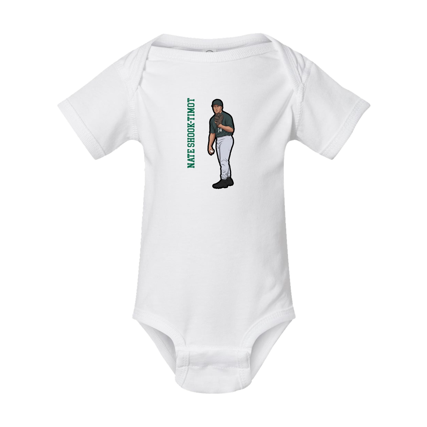 Baby Onesie — Name Vertical in White
