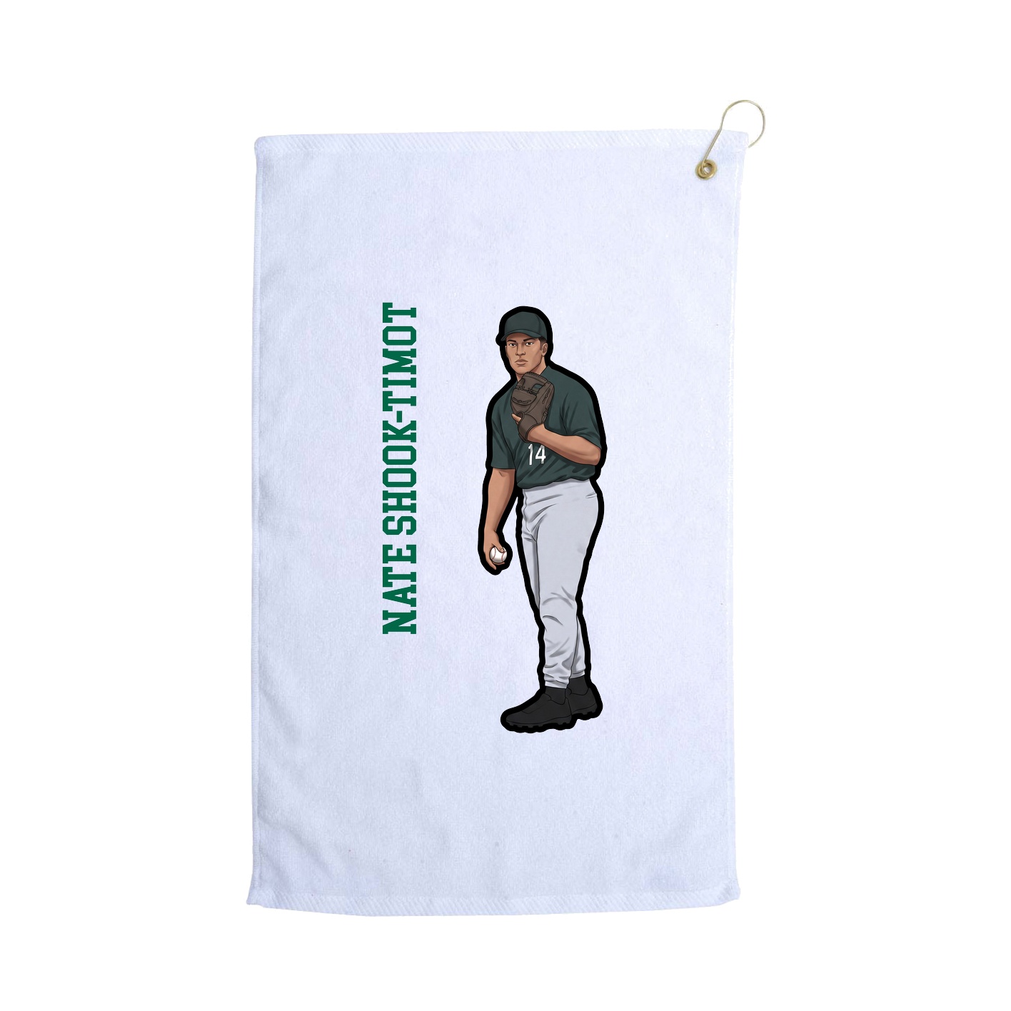 Golf Towel — Name Vertical in White