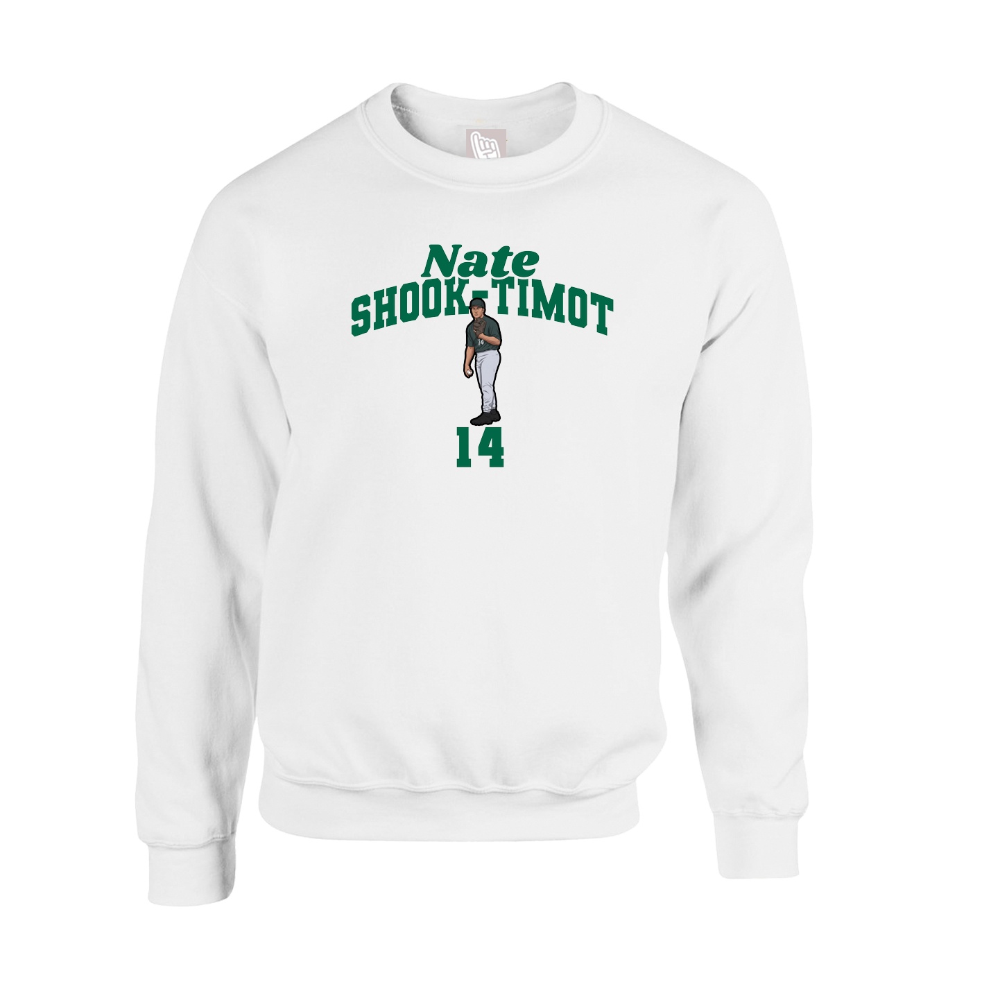 Fleece Crew — Signature Arch in White