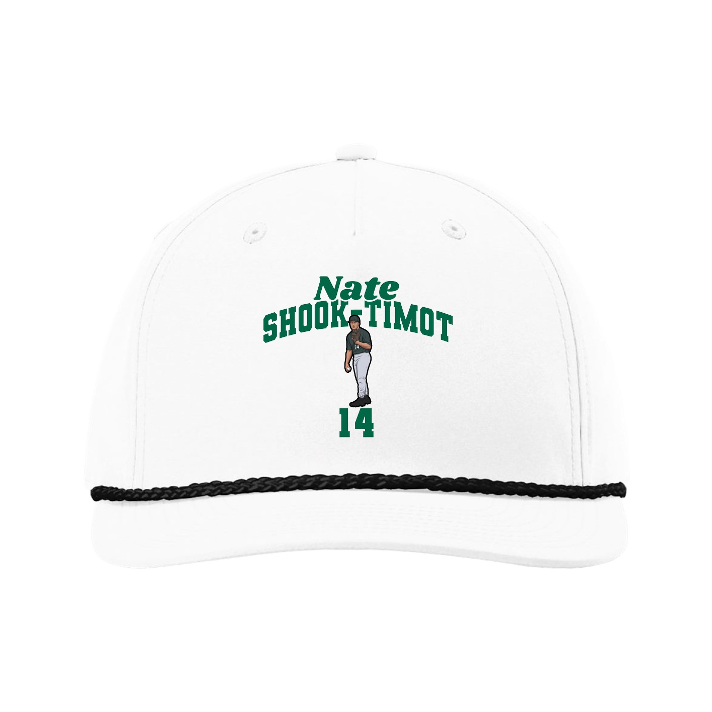 Five-Panel Classic Rope Cap — Signature Arch in White