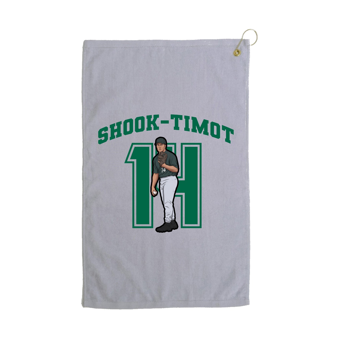 Golf Towel — Number in Grey