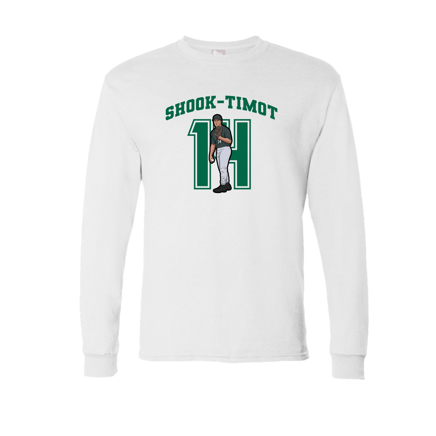 Long Sleeve Tee — Number in White