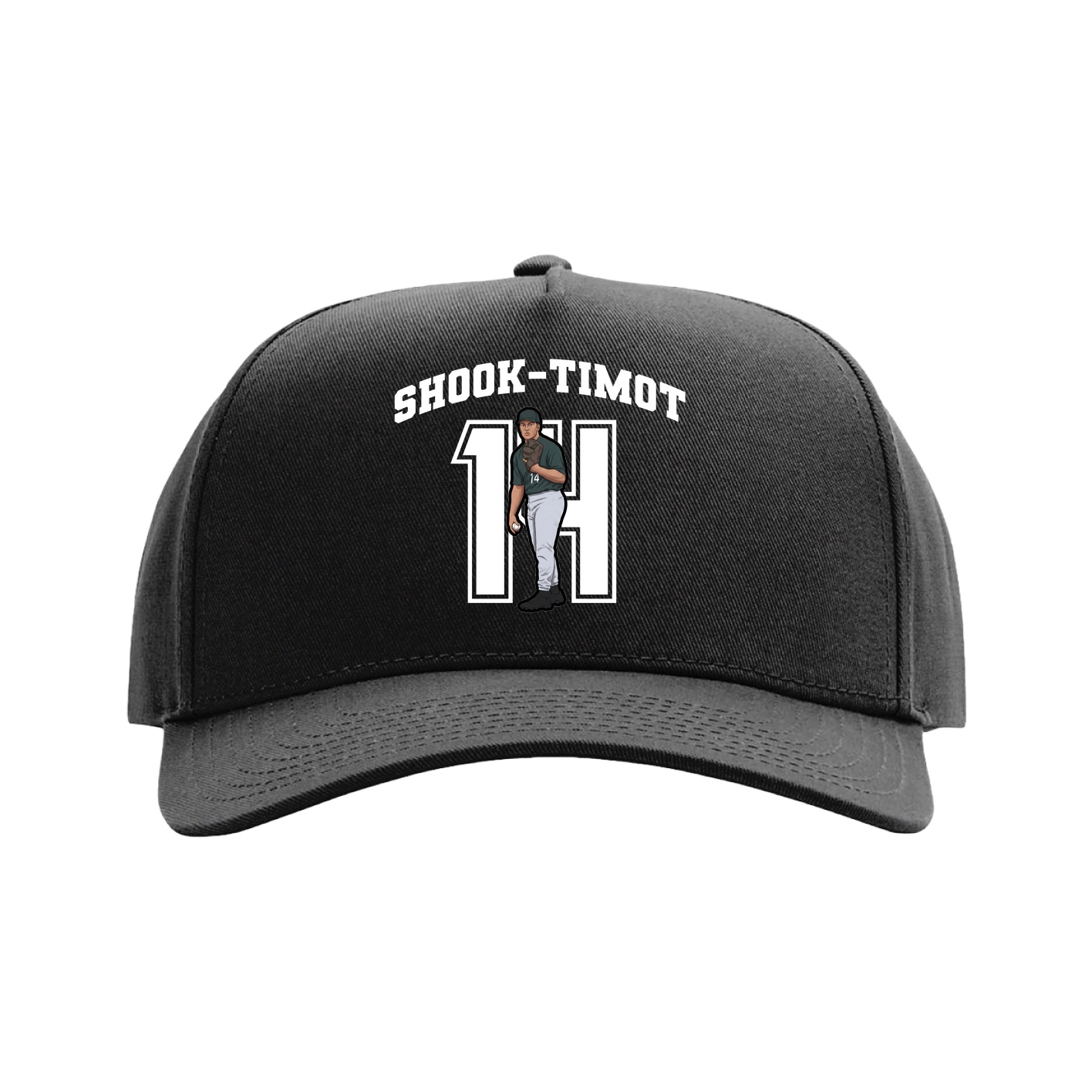 Full Fabric Five-Panel Champ Cap — Number in Black