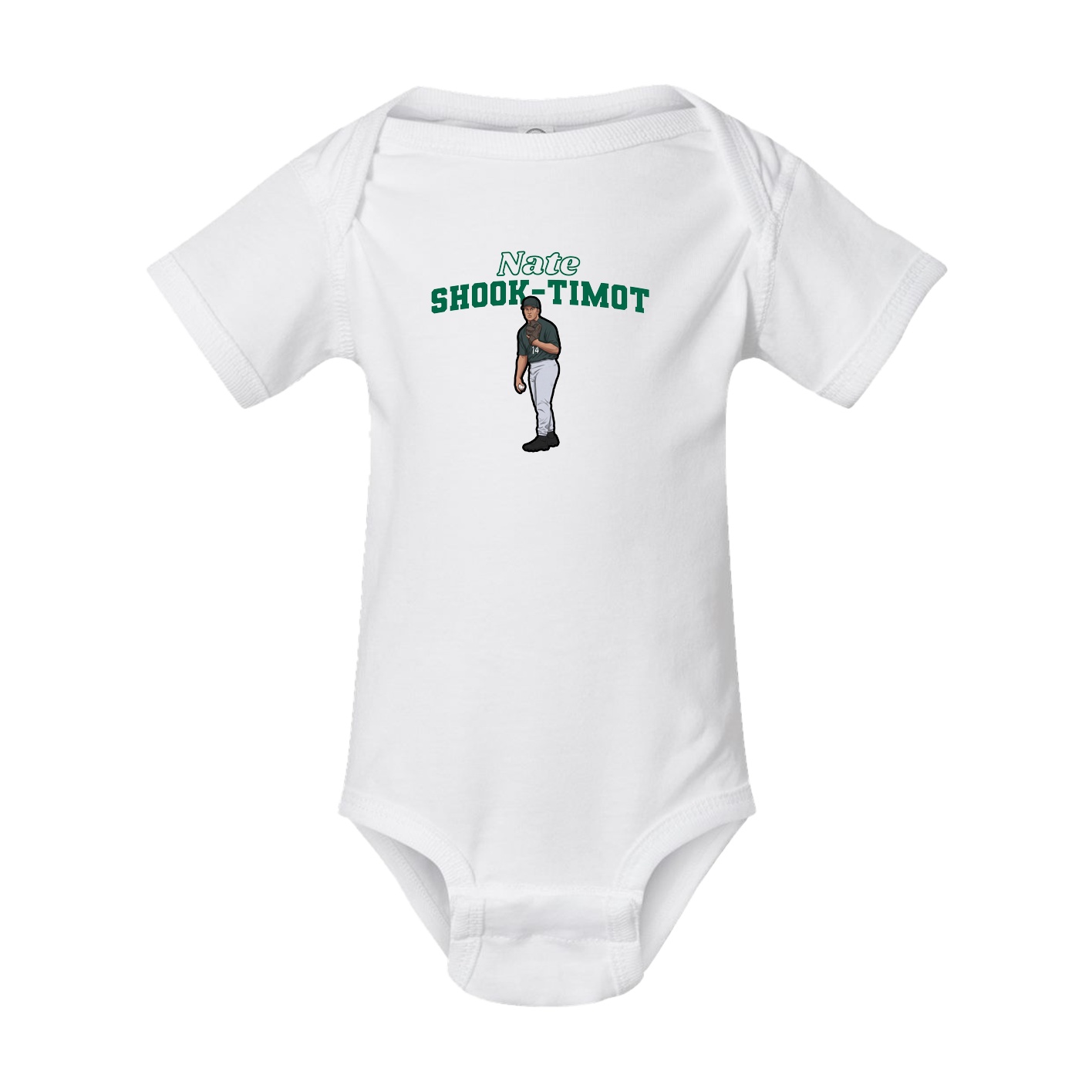 Baby Onesie — Name Arch in White