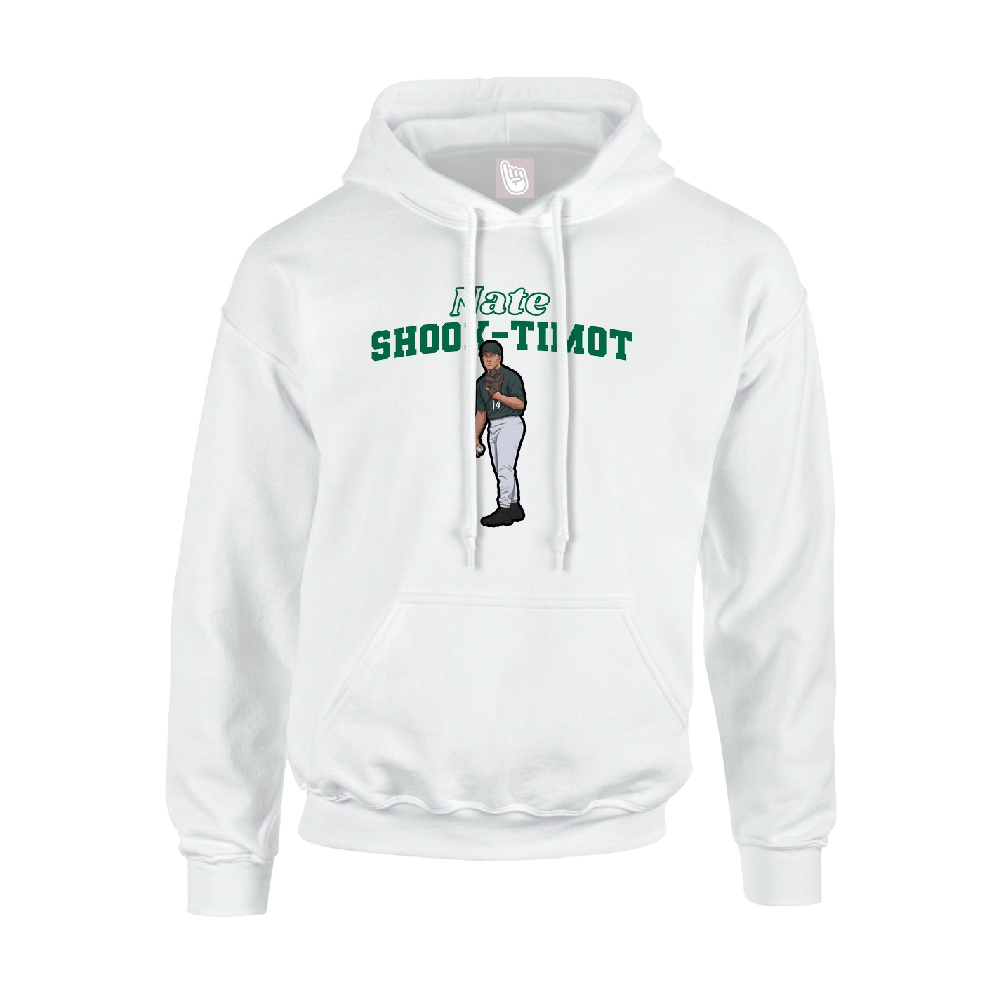 Youth Hoodie — Name Arch in White