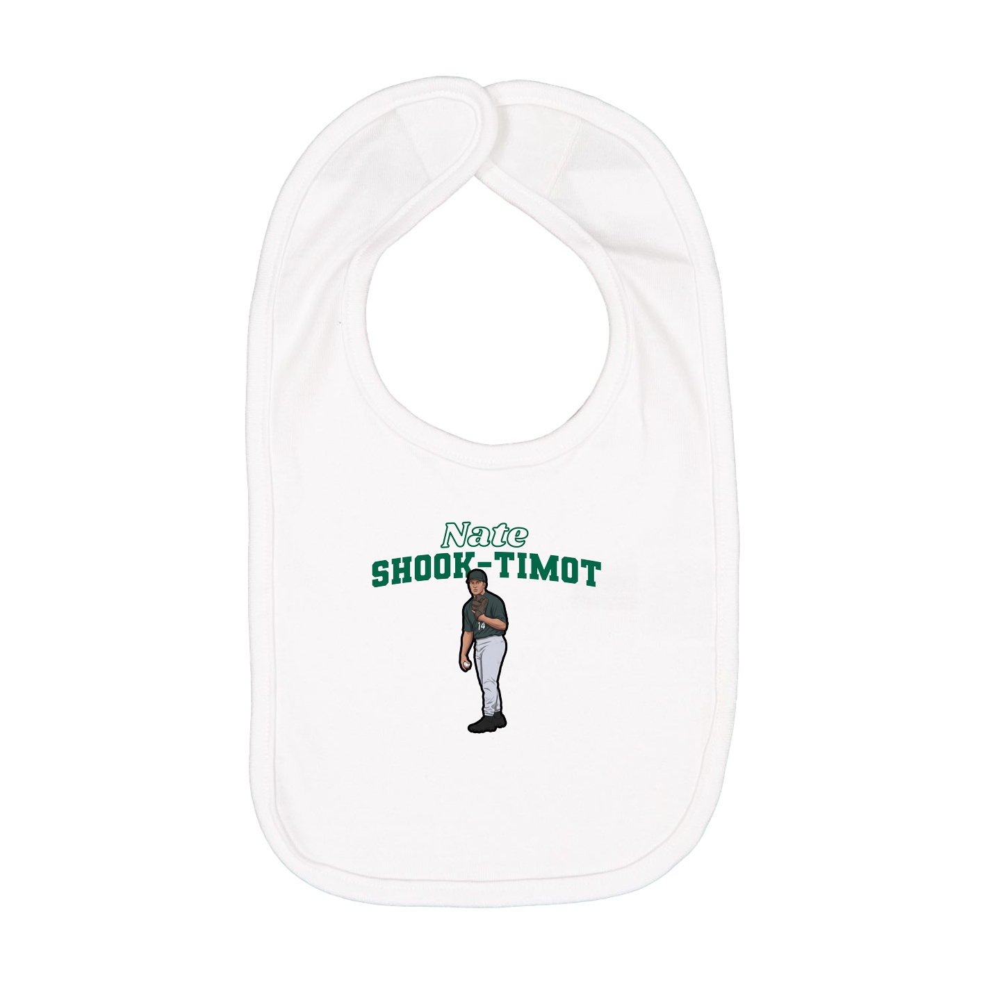 Infant Bib — Name Arch in White