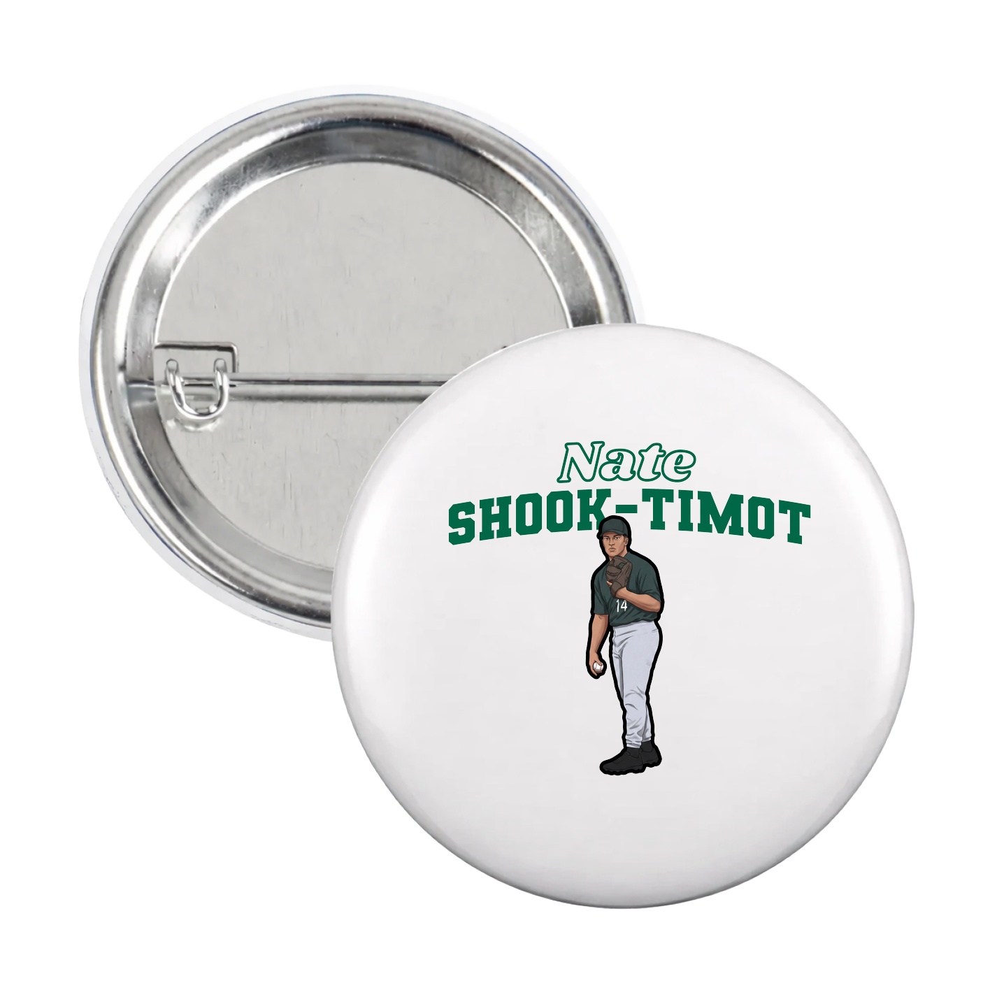 Game Day Button — Name Arch in White