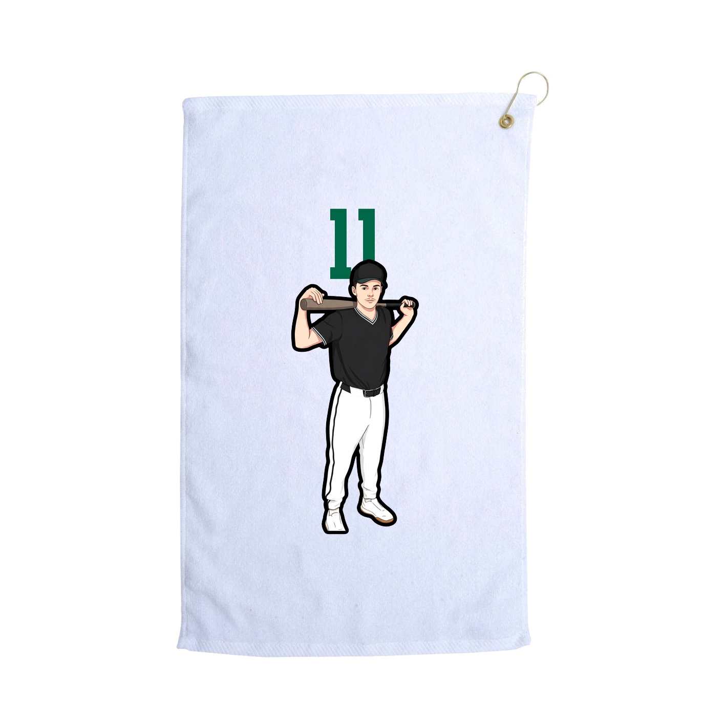 Golf Towel — Number Top in White