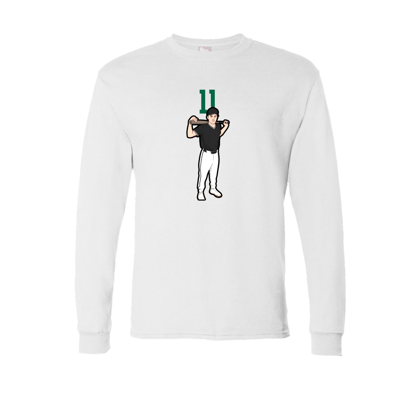 Long Sleeve Tee — Number Top in White