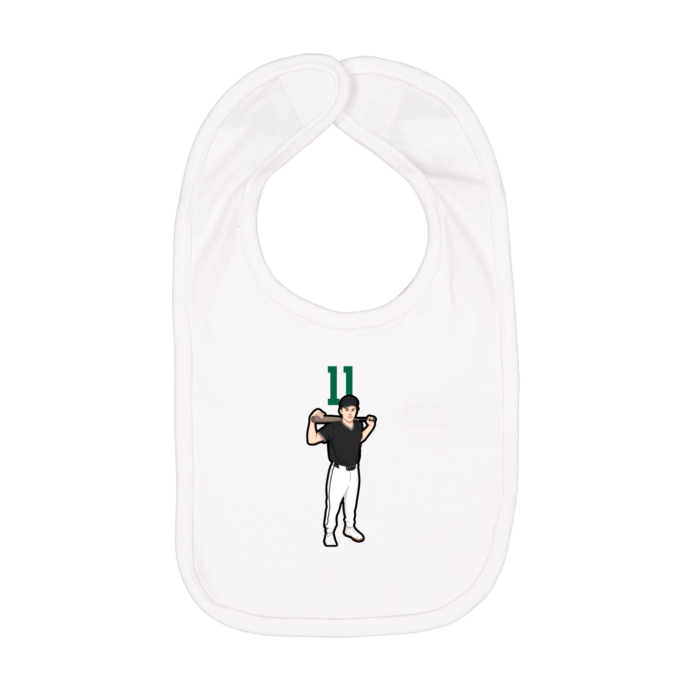 Infant Bib — Number Top in White
